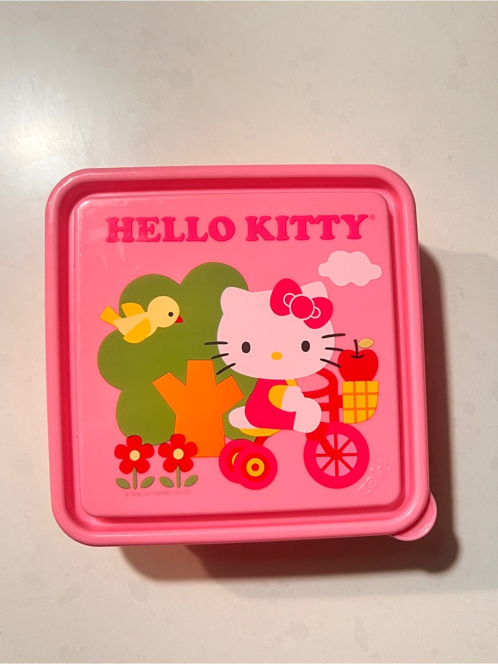 RETIRED* Hello Kitty Pink Lunch/snack Box with Colorful Cartoon Print